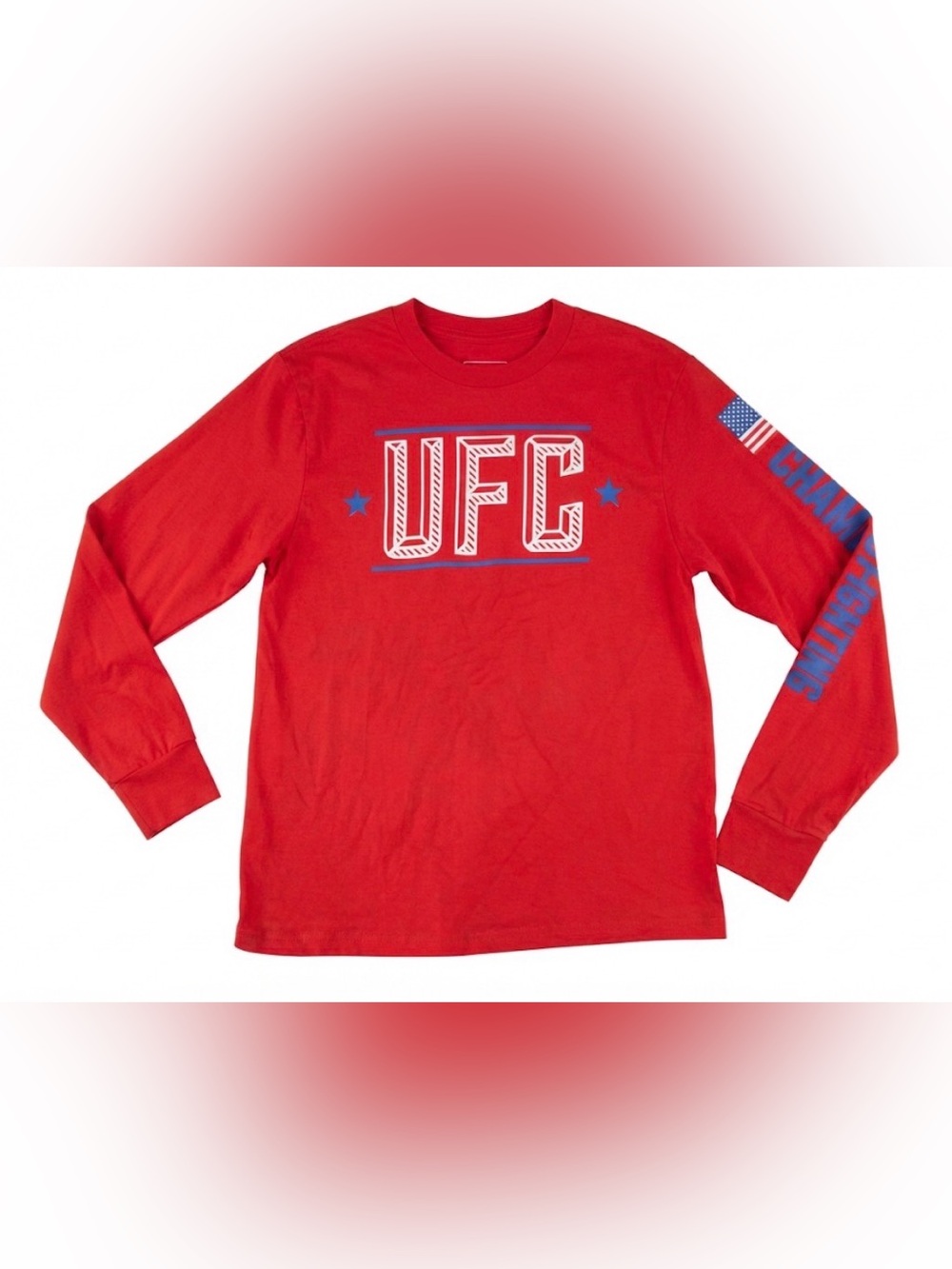 UFC Long Sleeve Shirt Adult Red USA Flag Ultimate Fighting Championship Small
